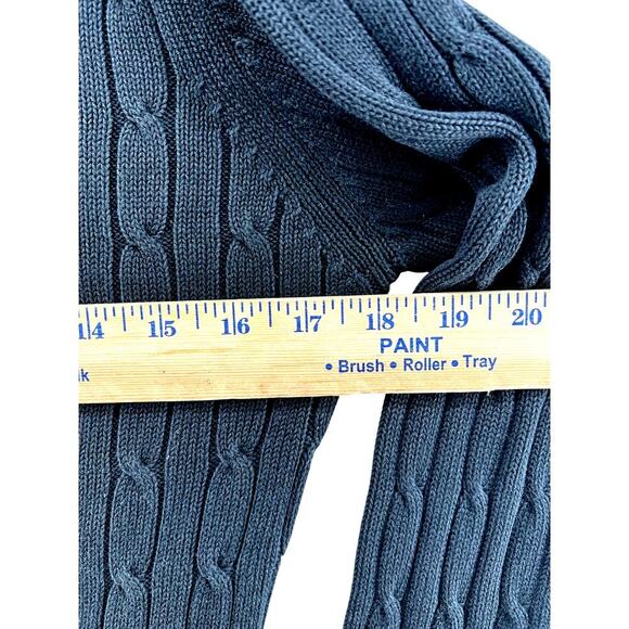 J. McLaughlin Women’s Black Cable Knit Crewneck Sweater Size Small Classic - Picture 4 of 5